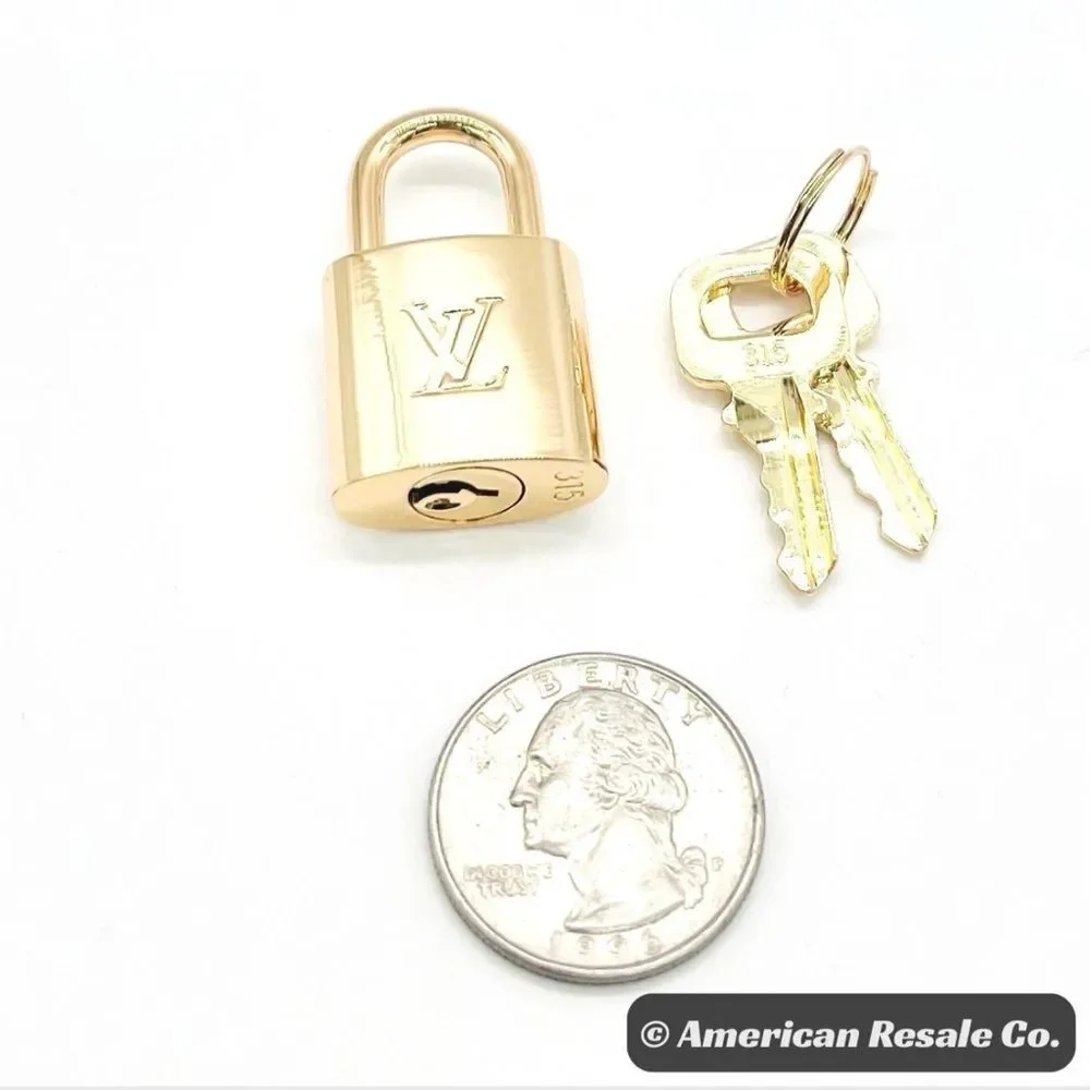 Authentic Vintage Louis Vuitton #318 Gold Padlock Lock & 2 keys LV - Picture 5 of 7